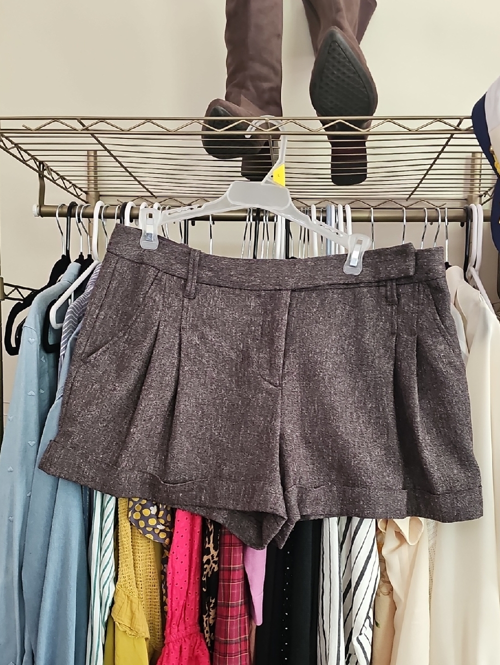 Chelsea & Violet Charcoal Pleated Dress Shorts